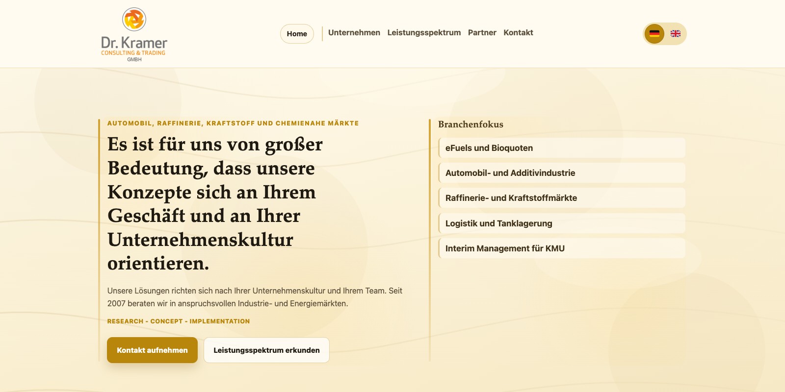 Dr. Kramer Website heute – modern und klar