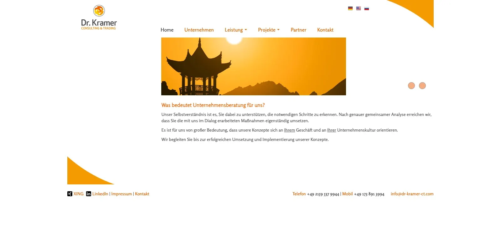 Dr. Kramer Website 2016 – veraltetes Design